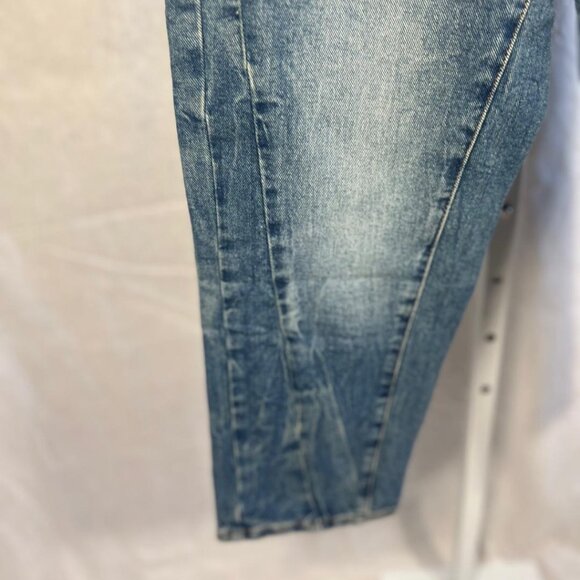 NWT Frayed Super High Crop Barrel Jeans in Province - Size 26 - Picture 3 of 11